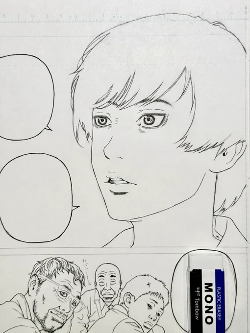 次回作も外道の歌と同じく背景と仕上げはデジタル、キャラペンはアナログで。

基本的な作業工程は一緒ですが新しい事をいくつか試していきたいと思います。 