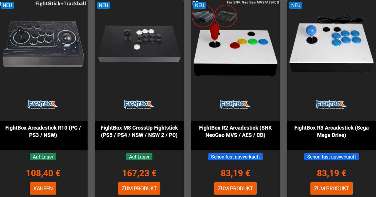 FightBoxArcade_'s tweet image. 🇪🇺 Now available in Europe!

Our new German distributor – @DragonBoxShop  is officially live 💥
✅ Ships across all of Europe
🚚 Fast EU shipping

Not only retro controller, but also modern fight stick with @brookgamingfans Fighting board 🤠

Check it out 👉…