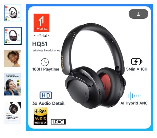 shopping_soma's tweet image. 👉 Looking for long-lasting wireless headphones?
🎧 1MORE SonoFlow Pro Wireless Headphones
100H playtime | Bluetooth | Active Noise Cancelling

Buy Link - s.click.aliexpress.com/e/_c2xD6gCz

#1MORE #WirelessHeadphones 
#ANC #HiResAudio #TechDeals