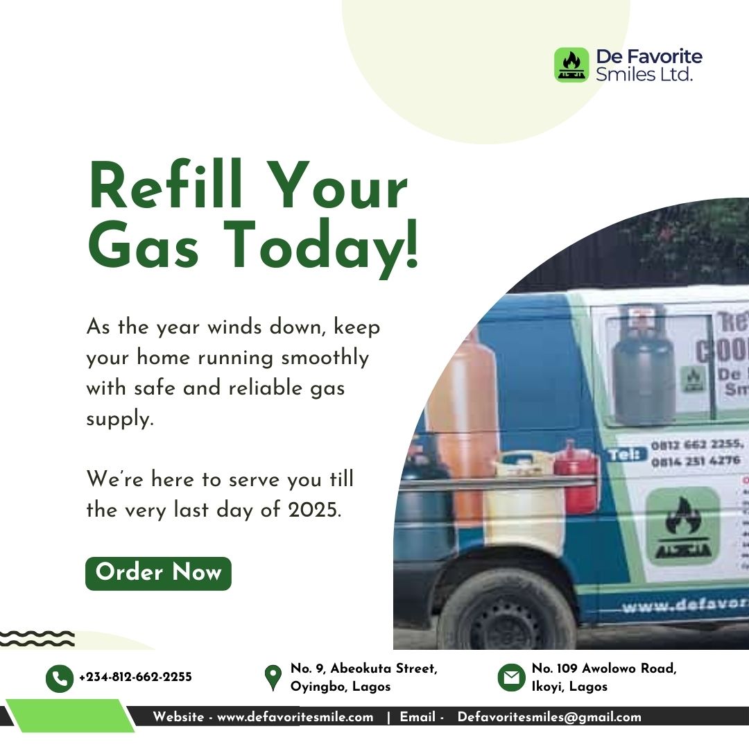 De_Favorite_S's tweet photo. Start your week without interruptions.
As the year winds down, keep your home running smoothly with our safe and reliable gas supply.

We’re here for you till the very last day of 2025.
Tap Order Now and refill today!

#MondayEssentials #GasSupply #HomeComfort #DeFavoriteSmiles https://t.co/3EkWjc1uYR