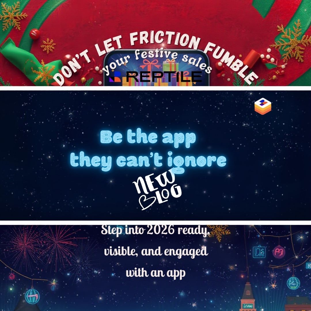 📖 Blog Alert: Don’t let friction fumble your festive sales - be the app they can’t ignore
Step into 2026 ready, visible, and engaged.
👉 Read the full blog here: reptile.app/blogs/don-t-le…
👉 Start your app today: reptile.app/solutions/call…
#ReptileApp #NewYearReady #NoCodeApps
