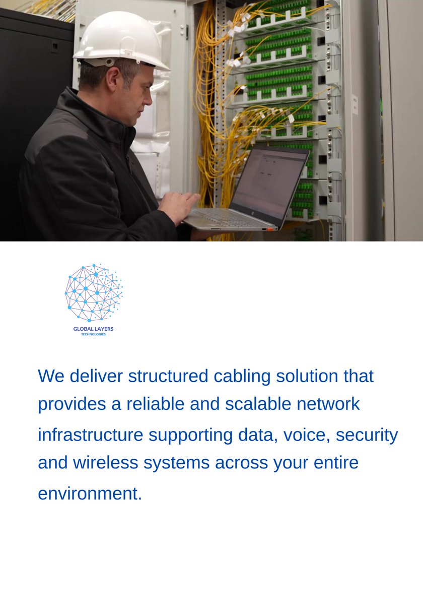 global_layer's tweet image. Structured Cabling Services

Global Layers Technologies provides professional structured cabling services tailored to support secure, high-performance, and scalable network infrastructures.

For Contact
Email: sales@global-layers.com

#GlobalLayersTechnologies