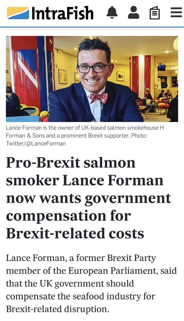 🟥 Backed Brexit.
Sold the fantasy.
Now wants us, the taxpayer, to cover the bill.

Successful policies don’t need compensation schemes.