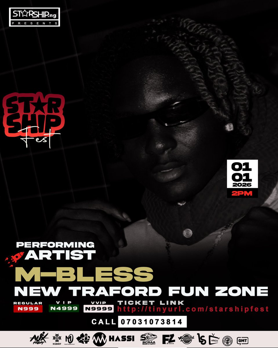 Starshipng's tweet image. THE FRESHEST SOUND 🧩

M-Bless takes the stage come 0101 at #starshipfest2026 

🎟️ Don't wait:tinyurl.com/starshipfest