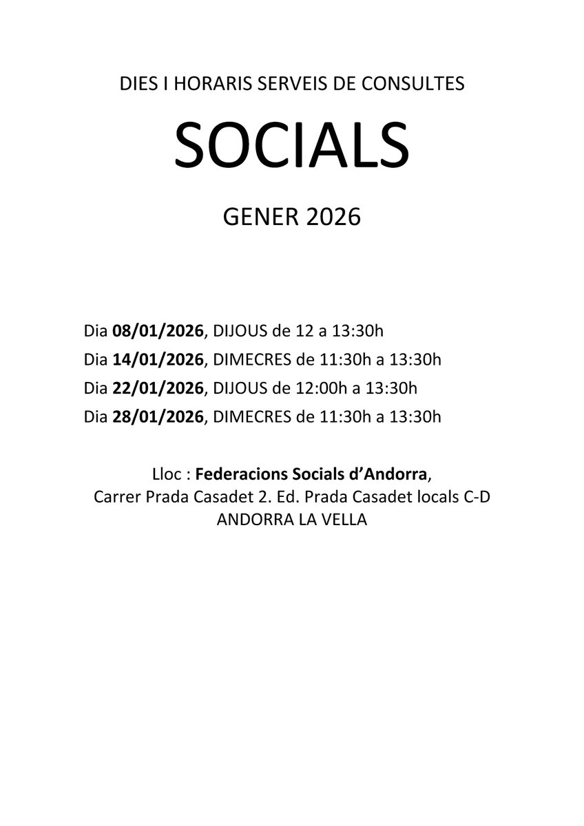cinto_and's tweet photo. Us deixo els dies de les consultes socials del mes de gener del 2026. Bona entrada d'any https://t.co/Yf7a1OF1eW