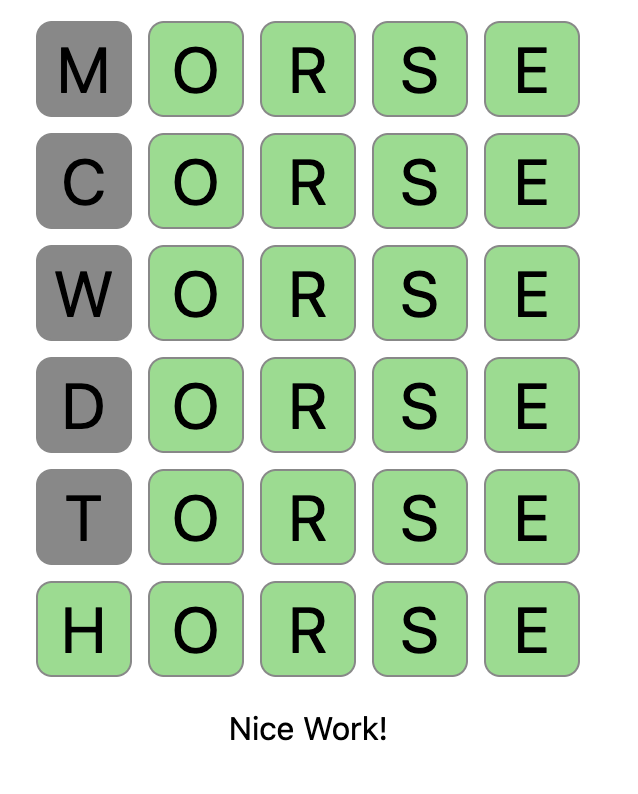 I've cracked Horsle. 

If you play MORSE, CORSE, WORSE, DORSE, then TORSE, you optimize your letter usage among the top 9 letter guesses with only some repeats. 

After that, you always have enough information to correctly guess the word on the 6th turn.