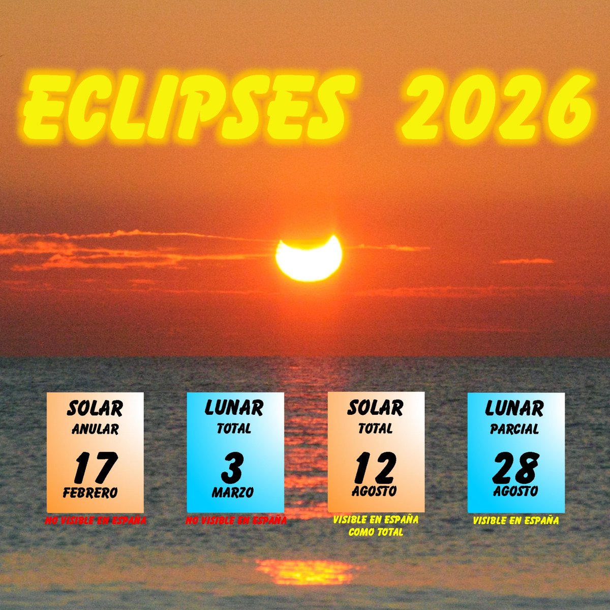 ¿Quieres saber cuantos eclipses veremos en 2026?