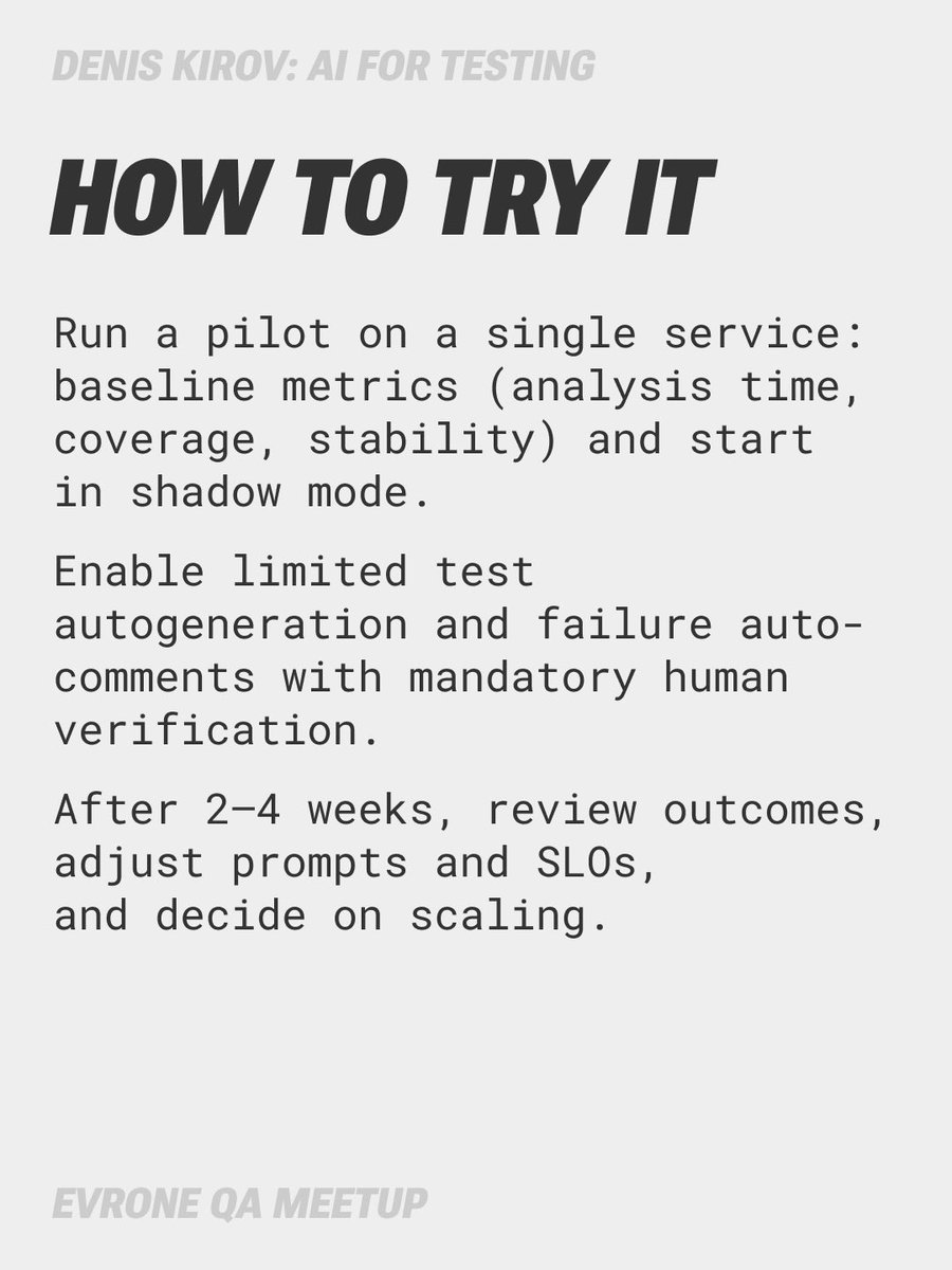 End-of-year post, but no AI hype. We’re talking about using AI in software testing: turning requirements into structured coverage, speeding up API/UI automation drafts, and keeping docs tidy. Denis Kirov and Evrone share a practical setup—stack, prompts, and safeguards 🙃