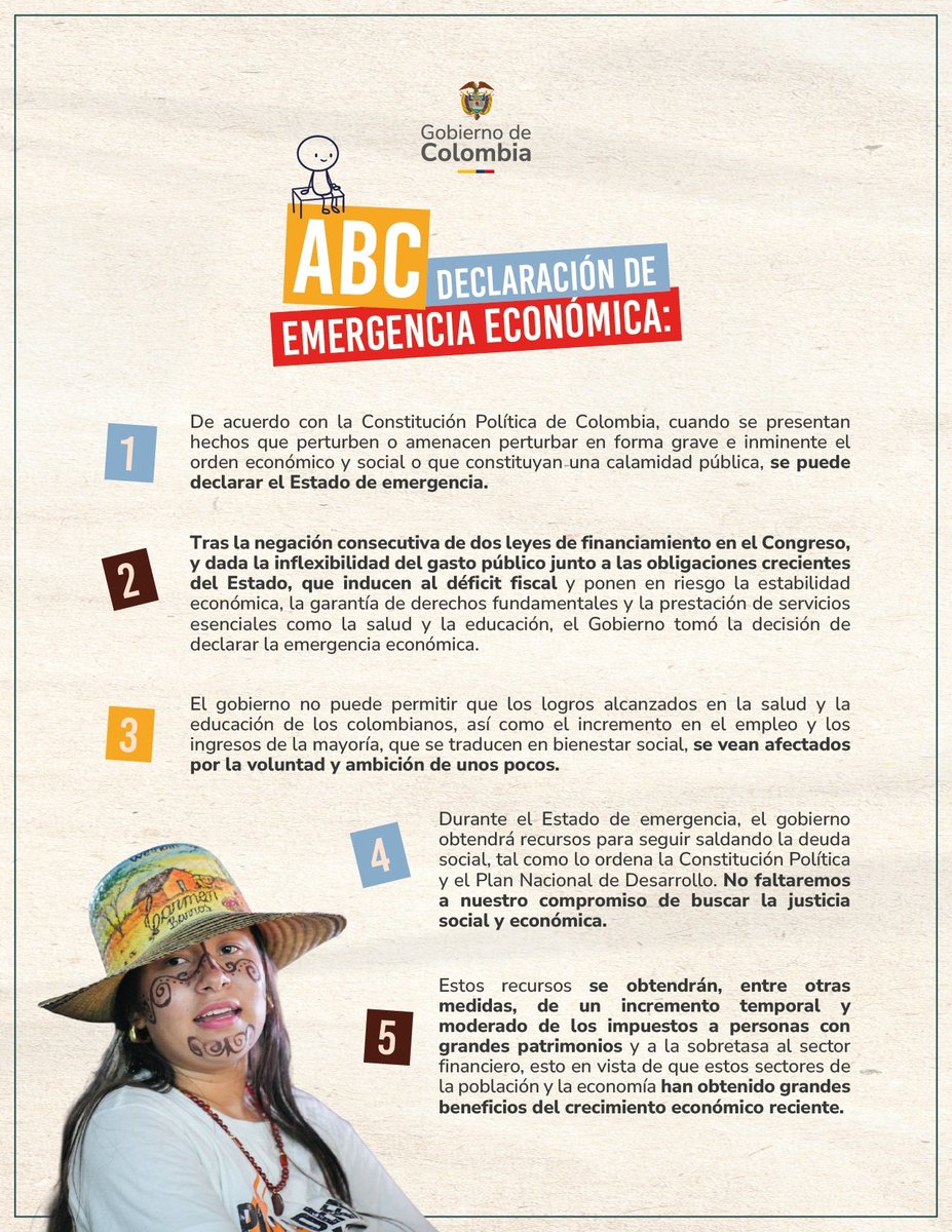 Declaración de Emergencia Económica. Motivos, sustento y alcance.