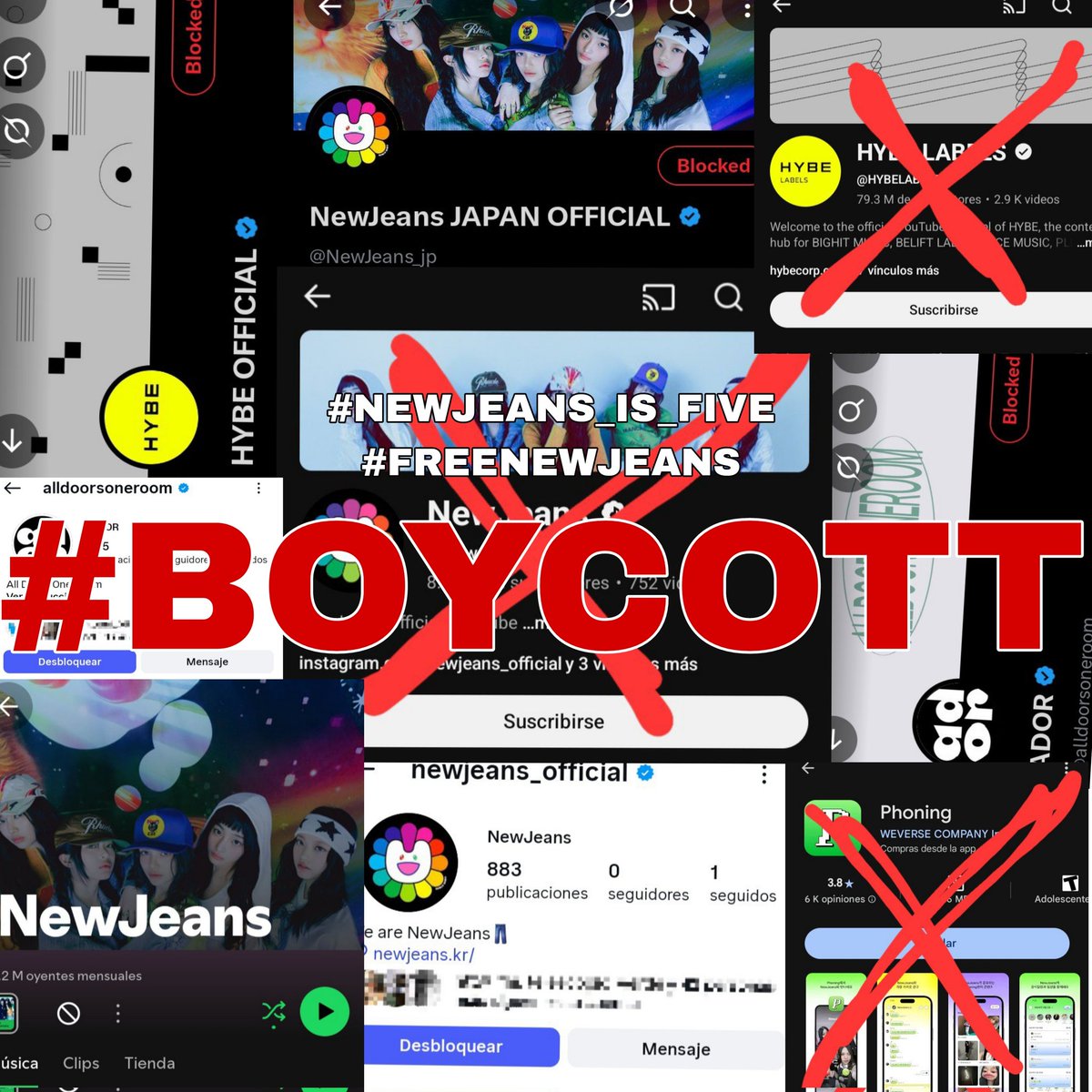 22bearret's tweet image. Por favor, ya sean tokkis u oyentes casuales de NewJeans, 𝗡𝗢 consuman contenido de NINGUNA PLATAFORMA OFICIAL.

bloqueen, no compren, descarguen 𝗡𝗢 𝗟𝗘 𝗗𝗘𝗡 𝗗𝗜𝗡𝗘𝗥𝗢 𝗔 𝗘𝗠𝗣𝗥𝗘𝗦𝗔𝗦  𝗠𝗔𝗟𝗧𝗥𝗔𝗧𝗔𝗗𝗢𝗥𝗔𝗦

BOYCOTT ADOR‼️
BOYCOTT HYBE‼️
FREE NEWJEANS‼️