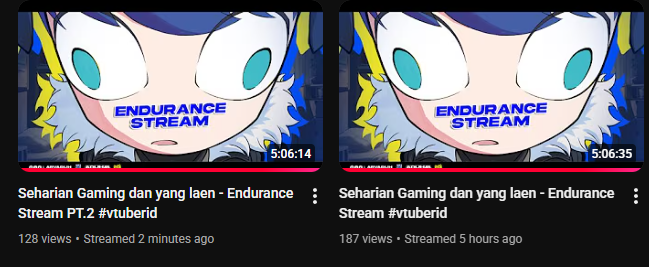 this endurance stream is fun! terimakasih guis yang udah dateng!!

walau harus 2 stream gara2 ujan! wkwk