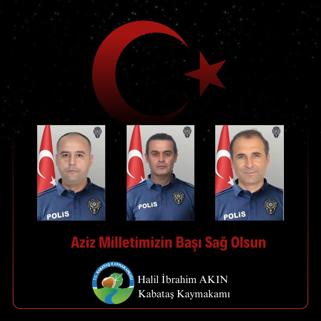 Terör örgütü DEAŞ’a yönelik olarak bu sabah Yalova’da gerçekleştirilen operasyonda şehit olan kahraman emniyet mensuplarımıza Allah’tan rahmet; acılı ailelerine, Emniyet Teşkilatımıza ve aziz milletimize başsağlığı diliyoruz.

Halil İbrahim AKIN
Kabataş Kaymakamı