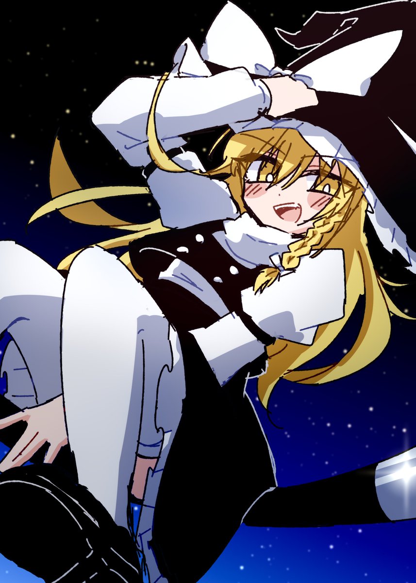 rui_ene_k's tweet image. #今年も残りわずかなので今年一番伸びた絵を貼る 
魔理沙でした～