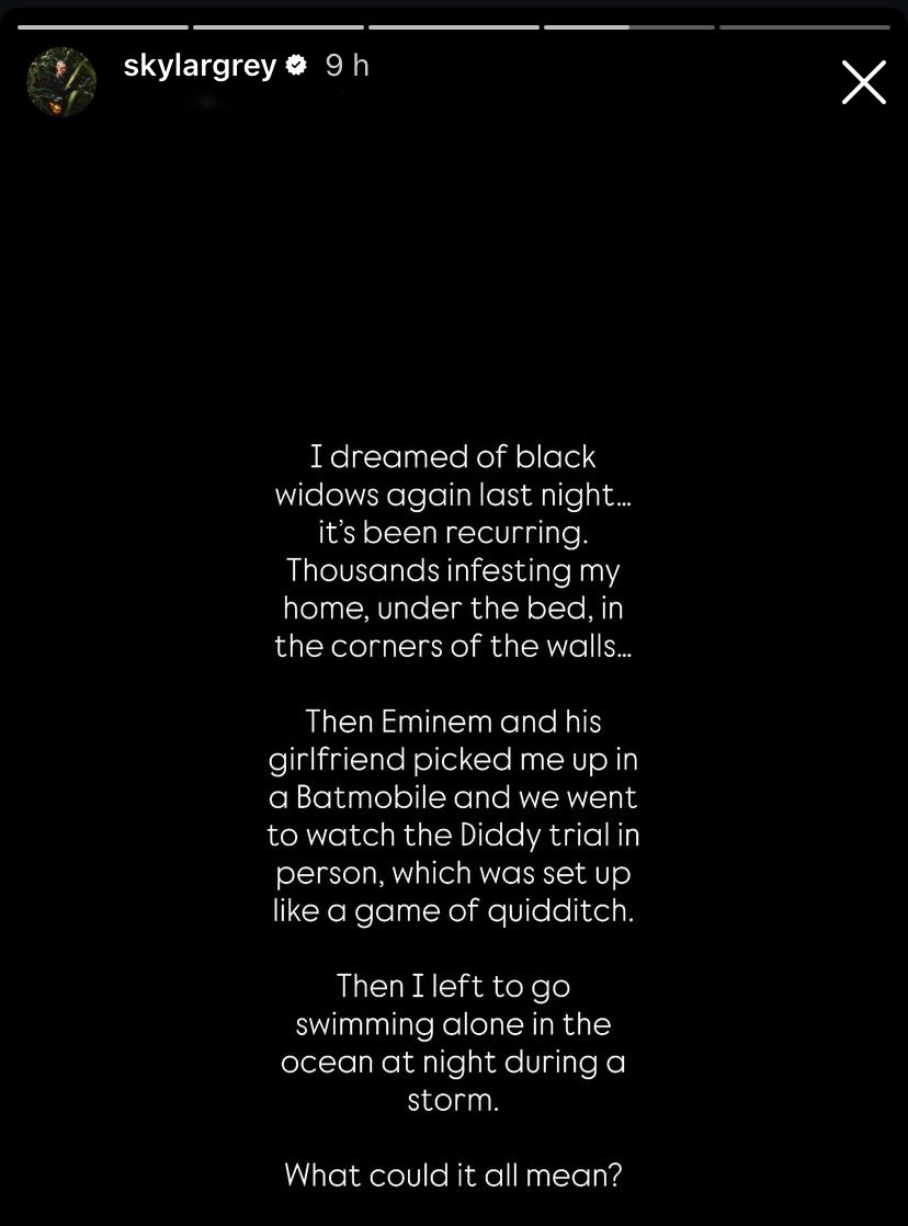 kenkaniffreal's tweet photo. Eminem and his girlfriend picked up Skylar Grey in the Batmobile and went to Diddy’s trial. 😱 https://t.co/3RpEiXF1bC