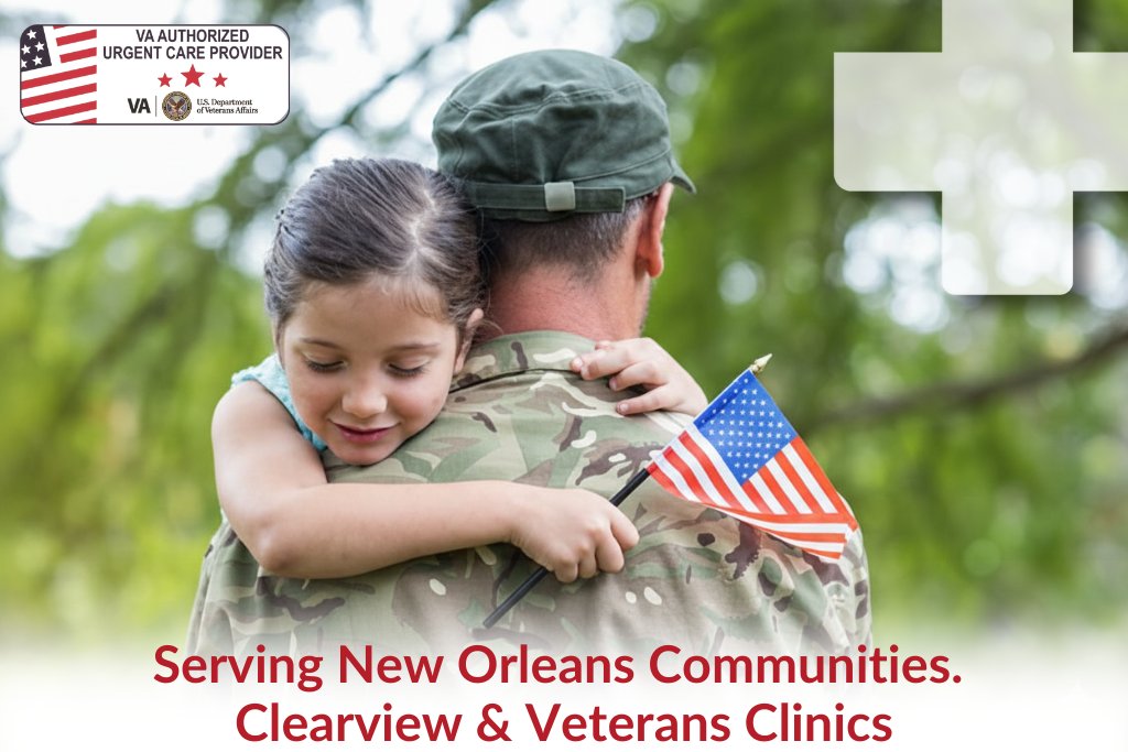 DoctorAfterHour's tweet image. Proud to care for New Orleans families with accessible, compassionate walk-in care. 💙⚜️ doctorsafterhrs.com 
...
#walkinclinic #urgentcare #urgentcarenearme #doctorsafterhours #louisiana #neworleans #clearview #veterans #communitycare #nolalove #localclinic