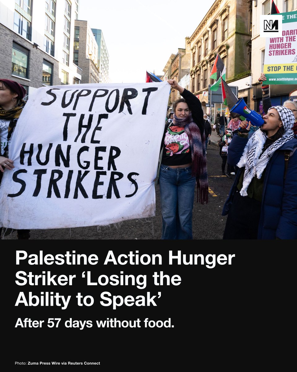 A Palestine Action-linked remand prisoner is losing her ability to form sentences or maintain a conversation after almost two months on hunger strike, she has said in a statement.

Heba Muraisi, who began refusing food on 3 November, told advocates at Prisoners For Palestine