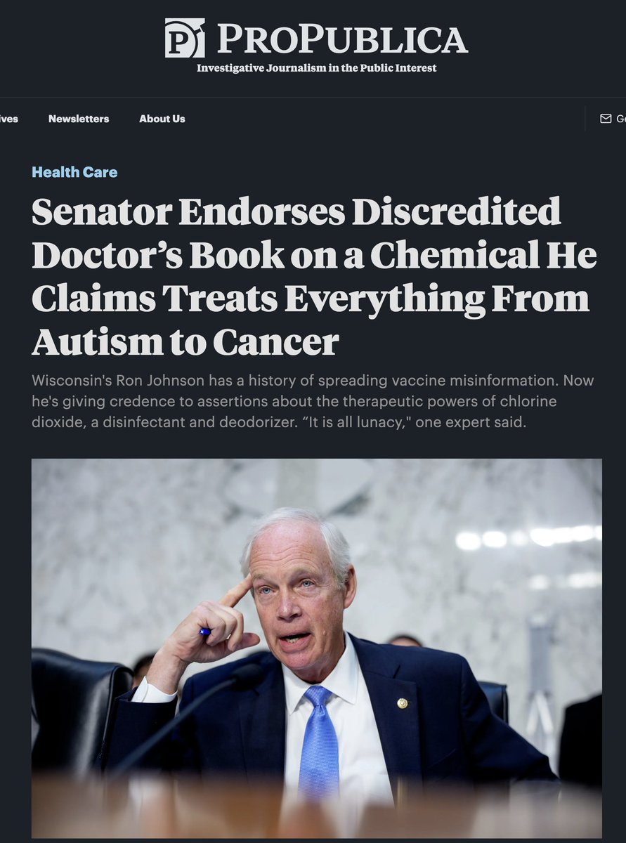 Dr. <a href="/PierreKory/">Pierre Kory, MD MPA</a> has a book on chlorine dioxide coming out next month, "The War on Chlorine Dioxide", I'll definitely be reading that

Senator Ron Johnson gave the book an endorsement that they put on the cover - so Big Pharma &amp; their media lapdogs are launching a new round of