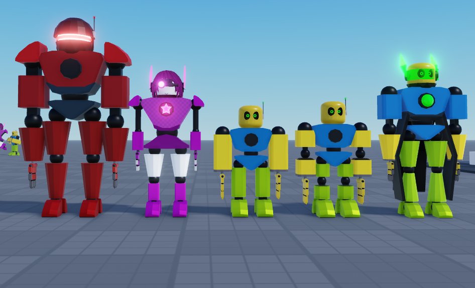 MaxxTheOperator's tweet image. i love making robots.

from left to right.
Soldier, Curiosity and Nooby + Mark II and Neo variant
#Robloxstudio 
#Roblox
#Originalcharacter
