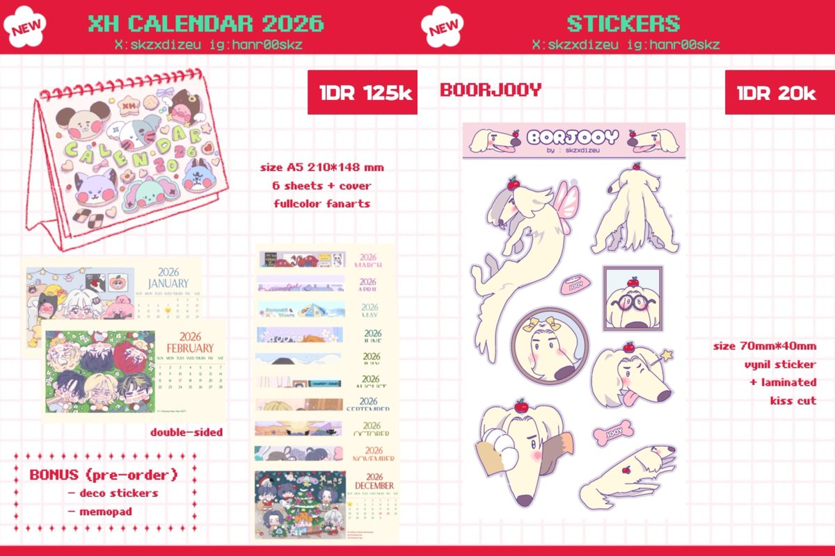 RT and likes are appreciated ☺️🌸

🚨 FAST Pre-Order 🚨
✨️𝐗𝐇 𝐂𝐚𝐥𝐞𝐧𝐝𝐚𝐫 𝟐𝟎𝟐𝟔 &amp; 𝐁𝐨𝐫𝐣𝐨𝐨𝐲 𝐬𝐭𝐢𝐜𝐤𝐞𝐫✨️

🍒 date : 29/12/25 ~ 4/1/26
🍒 shipped from Malang 🇮🇩
🍒 ww GO please DM

po form:
forms.gle/gbY7SCoyXLR9PJ…

#XdinaryHeroes #XdinaryHeroesfanart