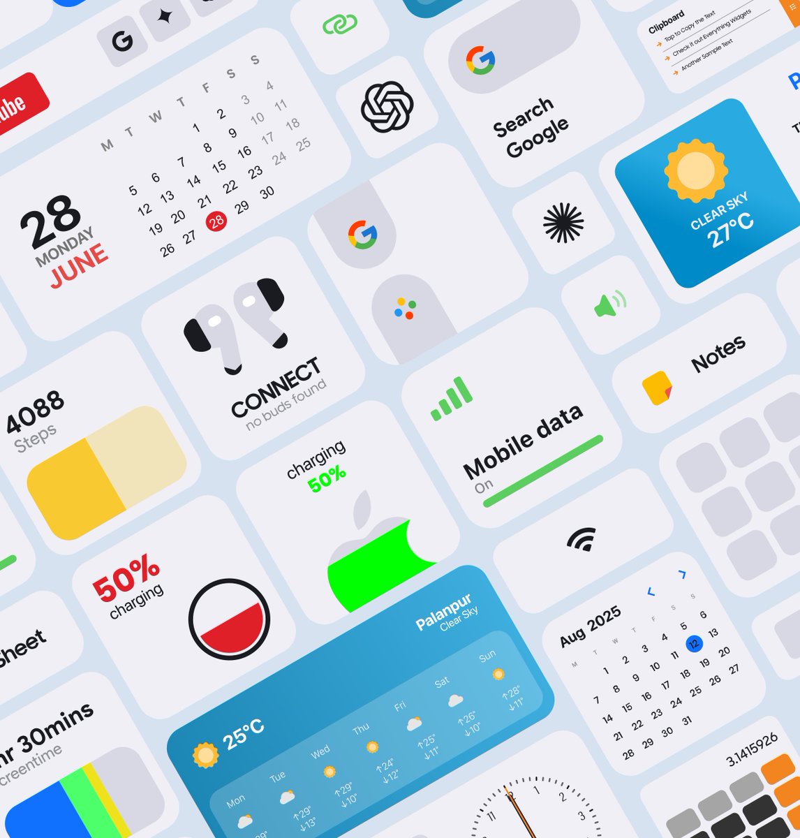 300+ iOS-Inspired Widgets for Android 🔥

Beautifully designed widgets that work on any Android phone.
No third-party apps required — just tap to Add..

Pre-book now:
play.google.com/store/apps/det…
