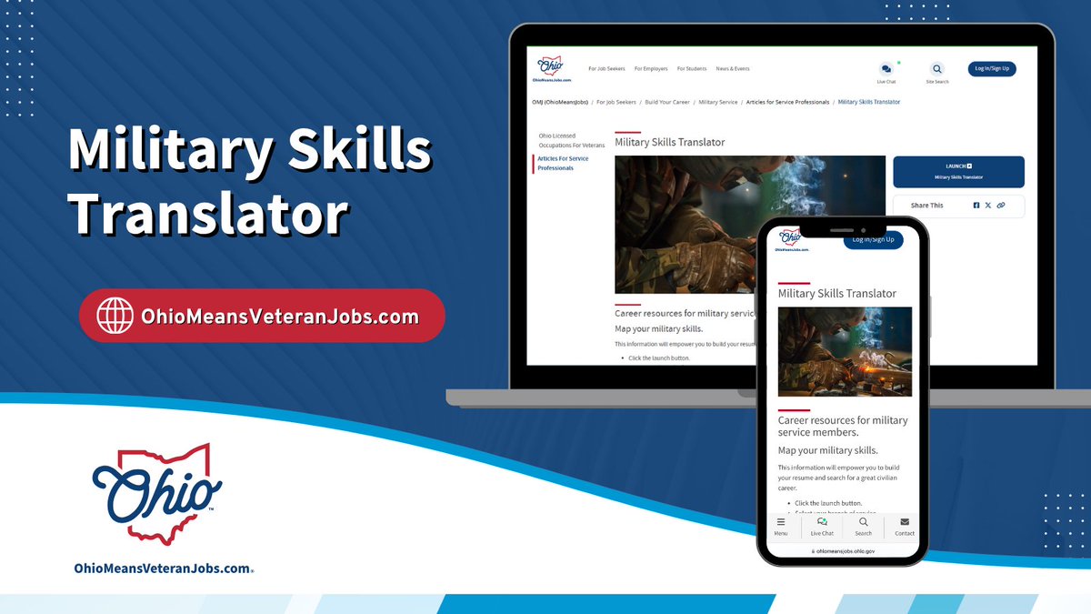 Veterans possess unique skills that are highly valued in the civilian workforce. Use the #Military Skills Translator tool to match your military experience to civilian terms, helping potential employers understand your qualifications better. 
🌐 ohiomeansjobs.ohio.gov/military-skill…