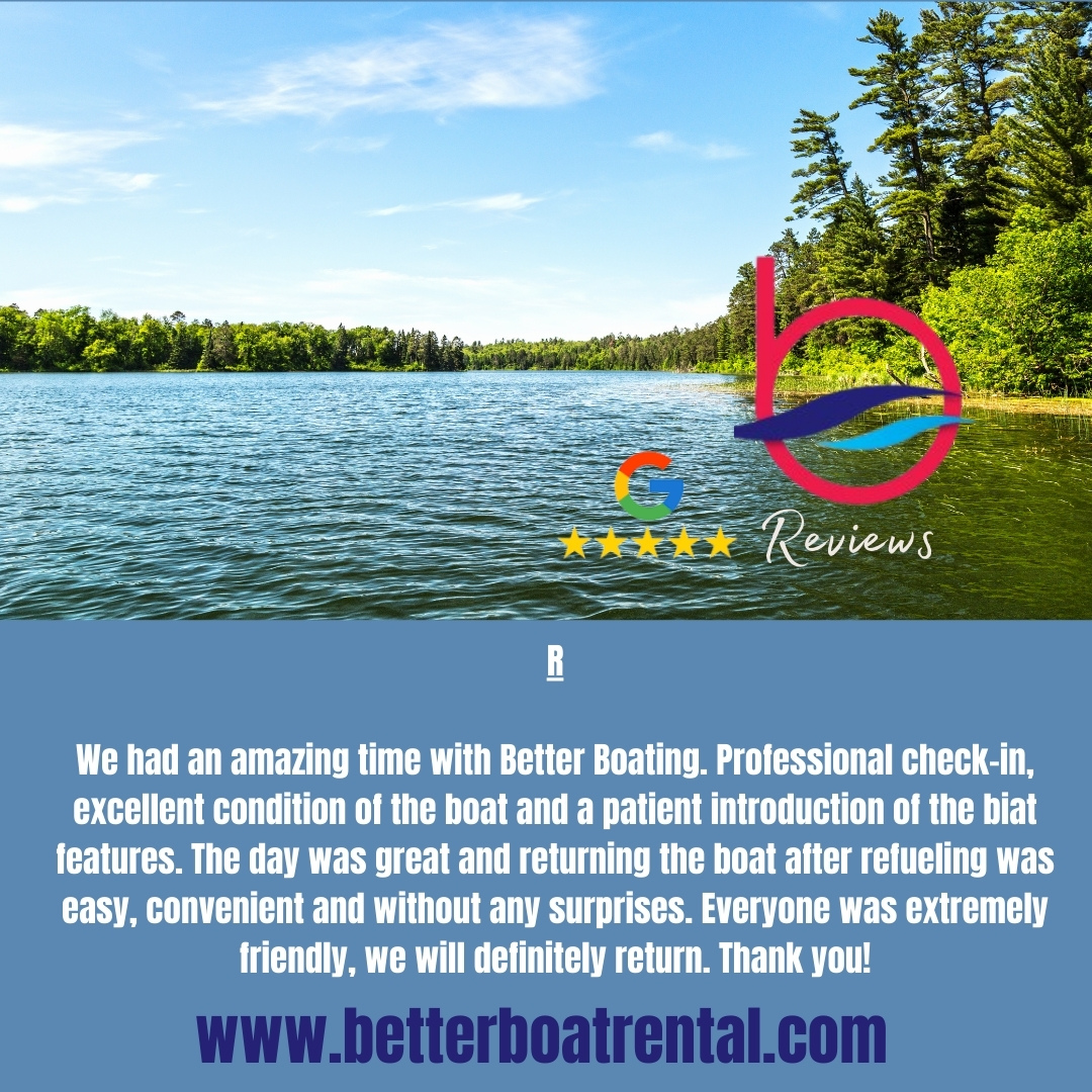 BetterBoatingLM's tweet image. Thank you so much for the kind words and for choosing Better Boating! We’re thrilled to hear you had a fantastic day on the water and that the check-in process, boat condition, and feature walk-through made your experience smooth and enjoyable.

#betterboating