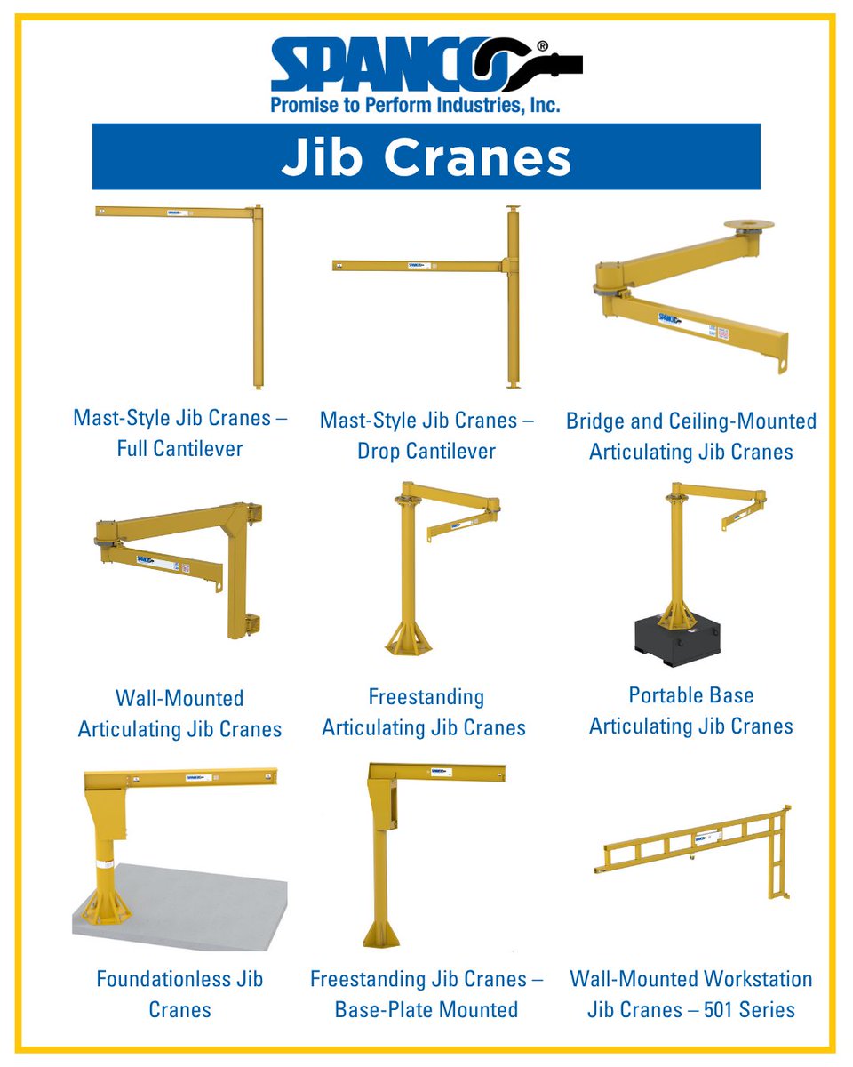 From wall-mounted to freestanding options, Spanco offers a wide range of jib cranes designed to meet your lifting needs. We have solutions that make material handling easier and more efficient.
#spanco #manfuacturing #jibs