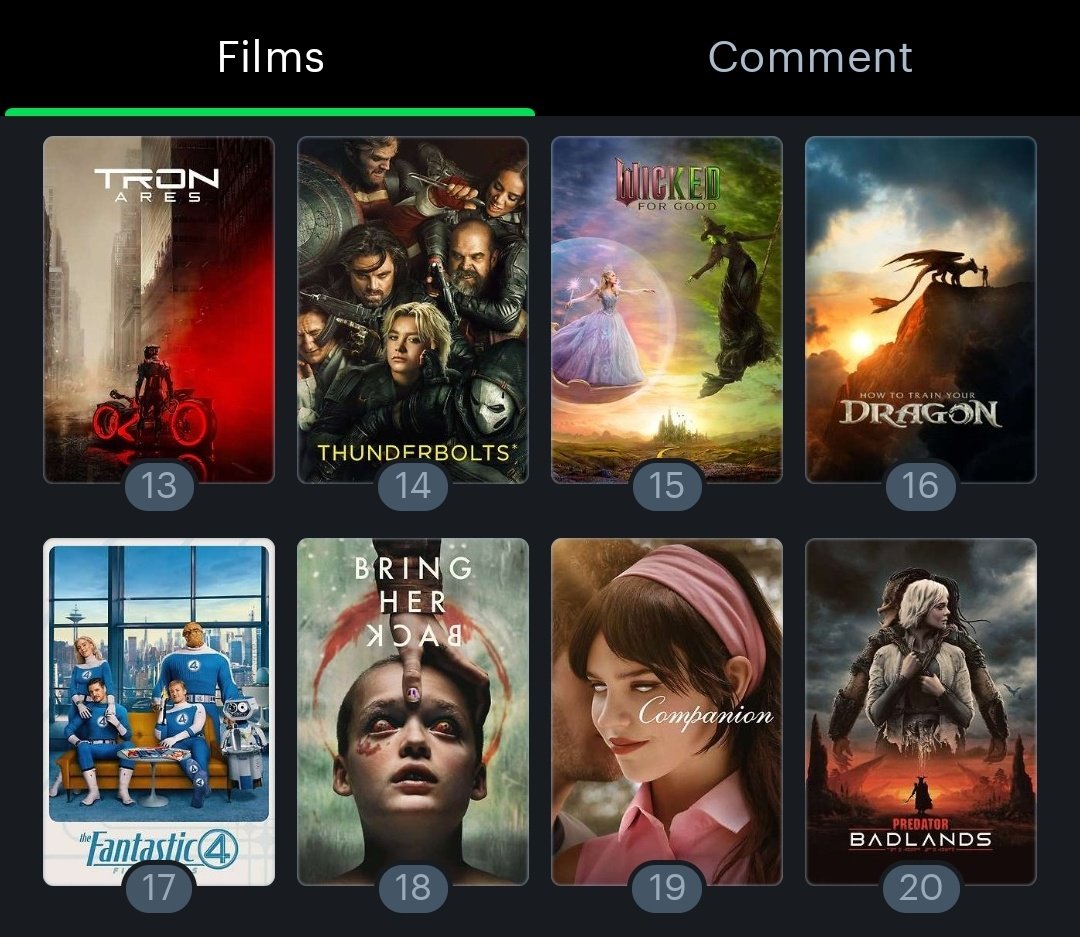 JustBenByDay's tweet image. Now or never - my 2025 ranking of films that came out this year