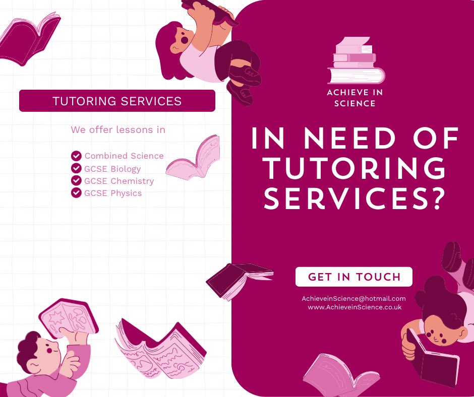 🔬 GCSE Science Tutoring – Years 10 &amp; 11 

Expert tuition in Biology, Chemistry &amp; Physics from an award-winning science teacher.
Clear explanations, exam focus, and confidence building.

📩 Get in touch: achieveinscience@hotmail.com
AchieveinScience.co.uk