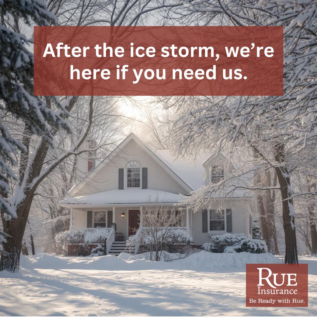 RueInsurance's tweet image. Ice storms can be beautiful, and stressful. If you were affected, we hope you and your loved ones are ok. When it's safe, take a few minutes to check for fallen branches, roof damage, or icy walkways. If you're unsure whether something should be reported, we're happy to help.