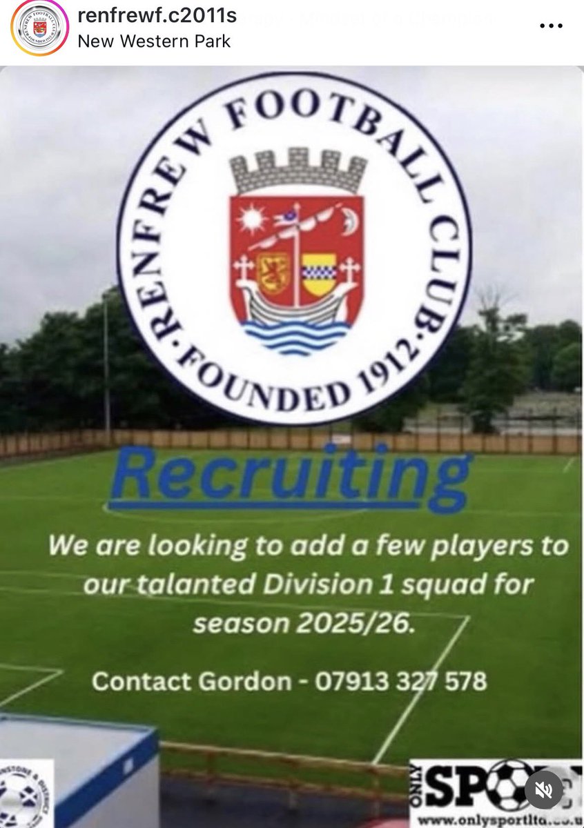 Renfrew FC 2011s tweet media