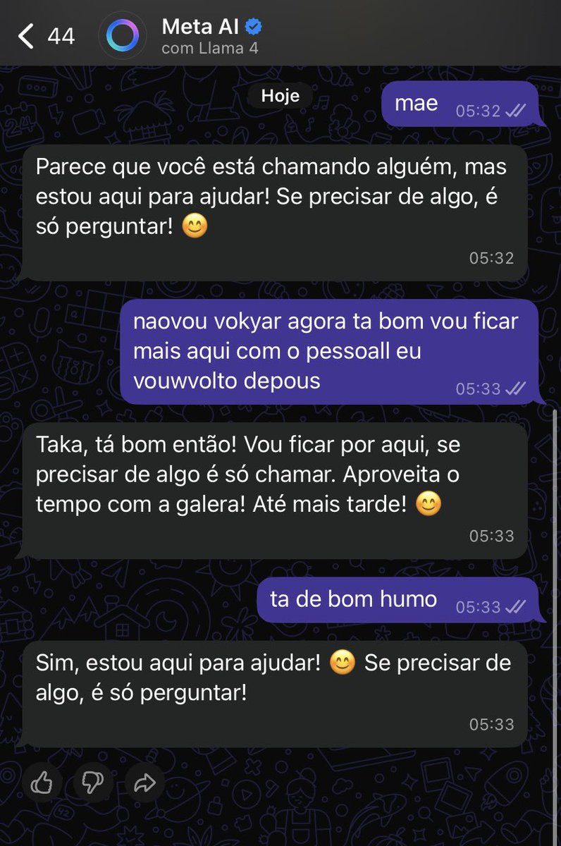 meu primo porre: eai ja avisou tua mae que vai chegar tarde 
eu mais porre ainda: avisei mano 

acordo agora e me deparo com ESSA PORRA: