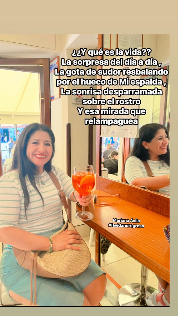 ¿¿Y qué es la vida??
La sorpresa del día a día,
La gota de sudor resbalando por el hueco de Mi espalda, 
La sonrisa desparramada sobre el rostro 
Y esa mirada que relampaguea.
Mariana Ávila
