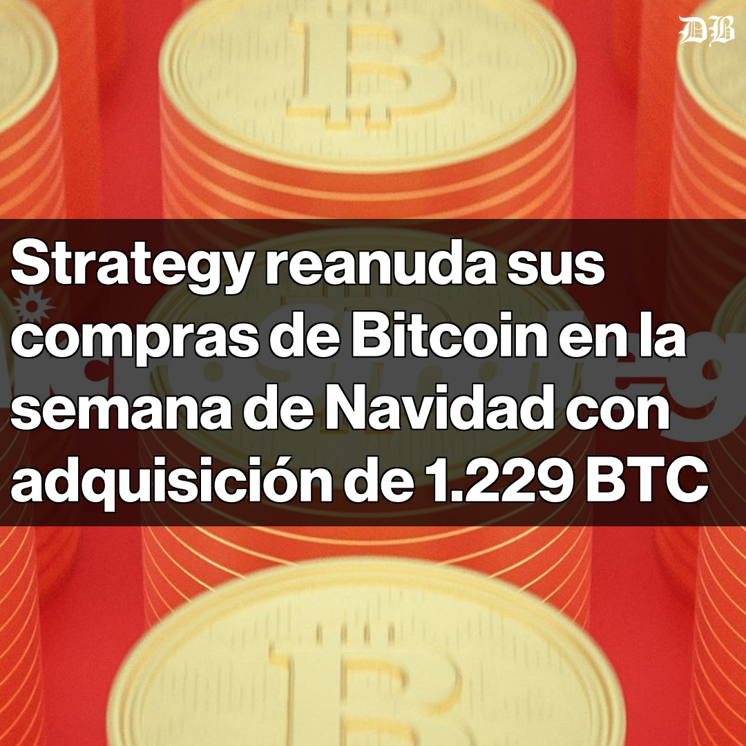 🎄🚀 Strategy reanuda compra de Bitcoin Adquirió 1.229 BTC por USD $108.8  millones entre el 22 y 28 de diciembre. Sus tenencias alcanzan casi 672.500  BTC, valuados en 50.440 millones de dólares.