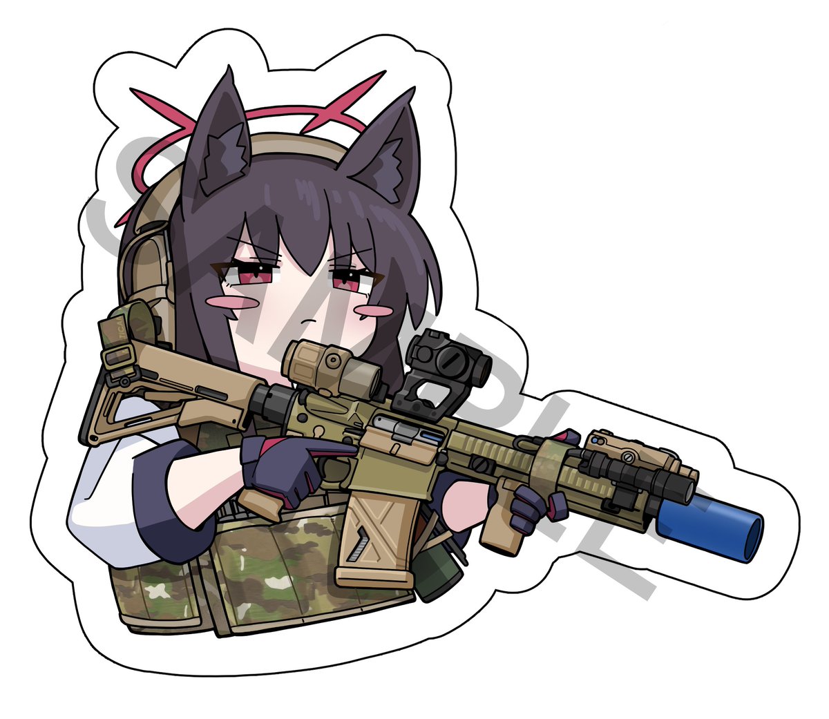 少数ですが某アレな装備のユキノちゃんステッカーを置いています。
1枚100円です。よければ是非！