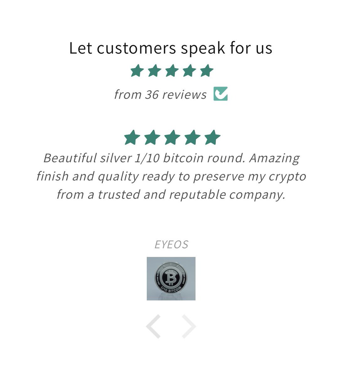 FiniteByDesign's tweet photo. 5⭐ reviews.
Trusted since 2013.

More than a coin—each piece is a limited, never re-minted crypto collectible crafted to protect, display, and pass down.

When it’s built to last, people notice.

#FiniteByDesign #MoreThanACoin #TrustedSince2013 #CryptoCollectibles #FiveStarReviews #DigitalGold
