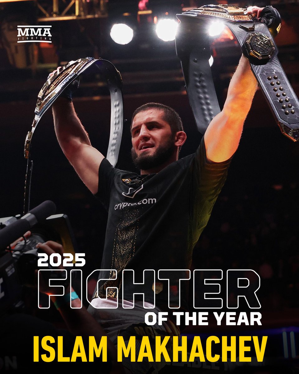Islam Makhachev is MMA Fighting's 2025 Fighter of the Year 👊🏆

📰 mma-fighting.visitlink.me/PQfGKH