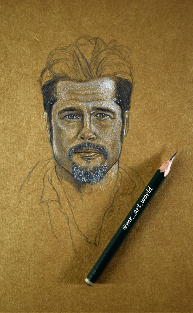 MrArtWorld2's tweet photo. Brad Pitt sketch in progress ✨ https://t.co/sfe7M6odQT
