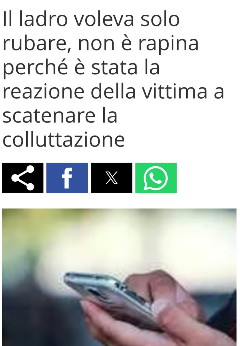 "ll ladro voleva solo rubare".
E secondo i #giudici la colpa dell'aggressione sarebbe del poveretto che ha reagito al tentativo di furto del cellulare.
Io divento matta a leggere queste cose.
Matta.
E incazzata.
Ma de brutto...

#29dicembre

perugiatoday.it/cronaca/furto-…