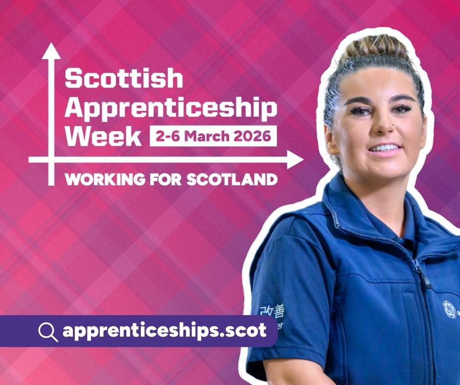 apprentice_scot's tweet image. Making your 2026 plans? Don't miss Scottish Apprenticeship Week as it returns from 2-6 March 2026. 

Get involved and show how apprenticeships are working for Scotland to grow the workforce &amp;amp; get real returns for the economy. 

Read more: apprenticeships.scot/events/scottis…

#ScotAppWeek26