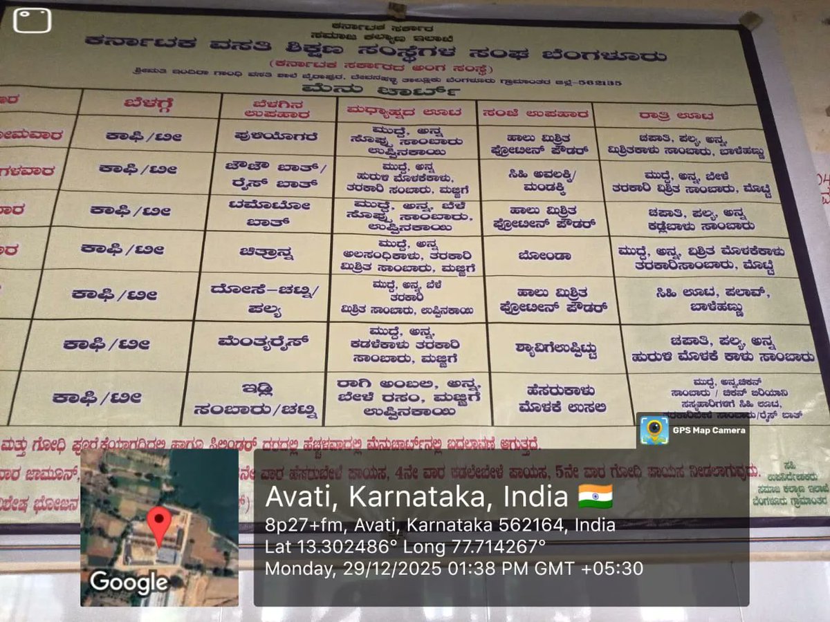 Igrs04's tweet photo. Lunch at IGRS 04 BYRAPURA DEVANAHALLI TQ BANGALORE RURAL DISTRICT  #SocialAudit_SWDMeals #SocialWelfare_Karnataka https://t.co/7giYSJRfzn