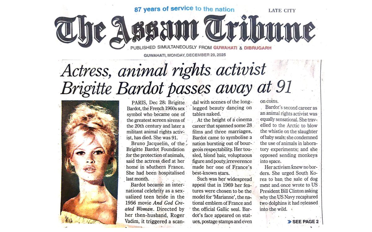 JustBFriendly's tweet photo. We are heartbroken by the passing of Brigitte Bardot, founder of the Brigitte Bardot Foundation, on Dec 28. A true voice for the voiceless. Thankful for her years of support for our ABC–ARV work. JBF will continue her mission with love and commitment. 🕊️🐾 https://t.co/OECWToKC50