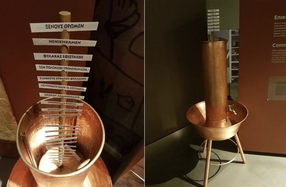 DiploBooks's tweet photo. Did you know? 🔥

The Hydraulic #Telegraph invented by #Aeneas the Tactician (4th century BCE) used water levels and pre-arranged codes to send short, urgent messages over distances. 

From 'History of Diplomacy and Technology', available at: https://t.co/AAMlbrsv6U https://t.co/rXHGdalQdw