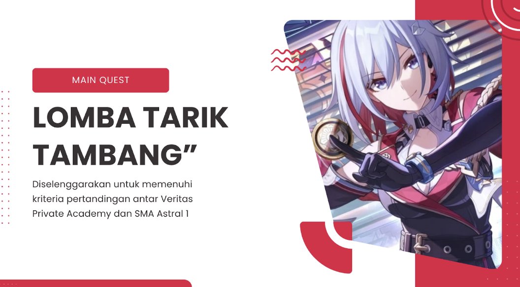 ㅤ
     𝗠𝗔𝗜𝗡 𝗤𝗨𝗘𝗦𝗧 𝗗𝗔𝗬 𝗜𝗩:
     𝐋𝐎𝐌𝐁𝐀 𝐓𝐀𝐑𝐈𝐊 𝐓𝐀𝐌𝐁𝐀𝐍𝐆
     oleh: Tiara Yelena Andini (dan Nami)
ㅤ