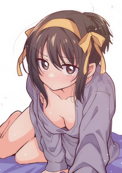 彼スウェットで迫ってくるハルヒ #今年も残りわずかなので今年一番伸びた絵を貼る