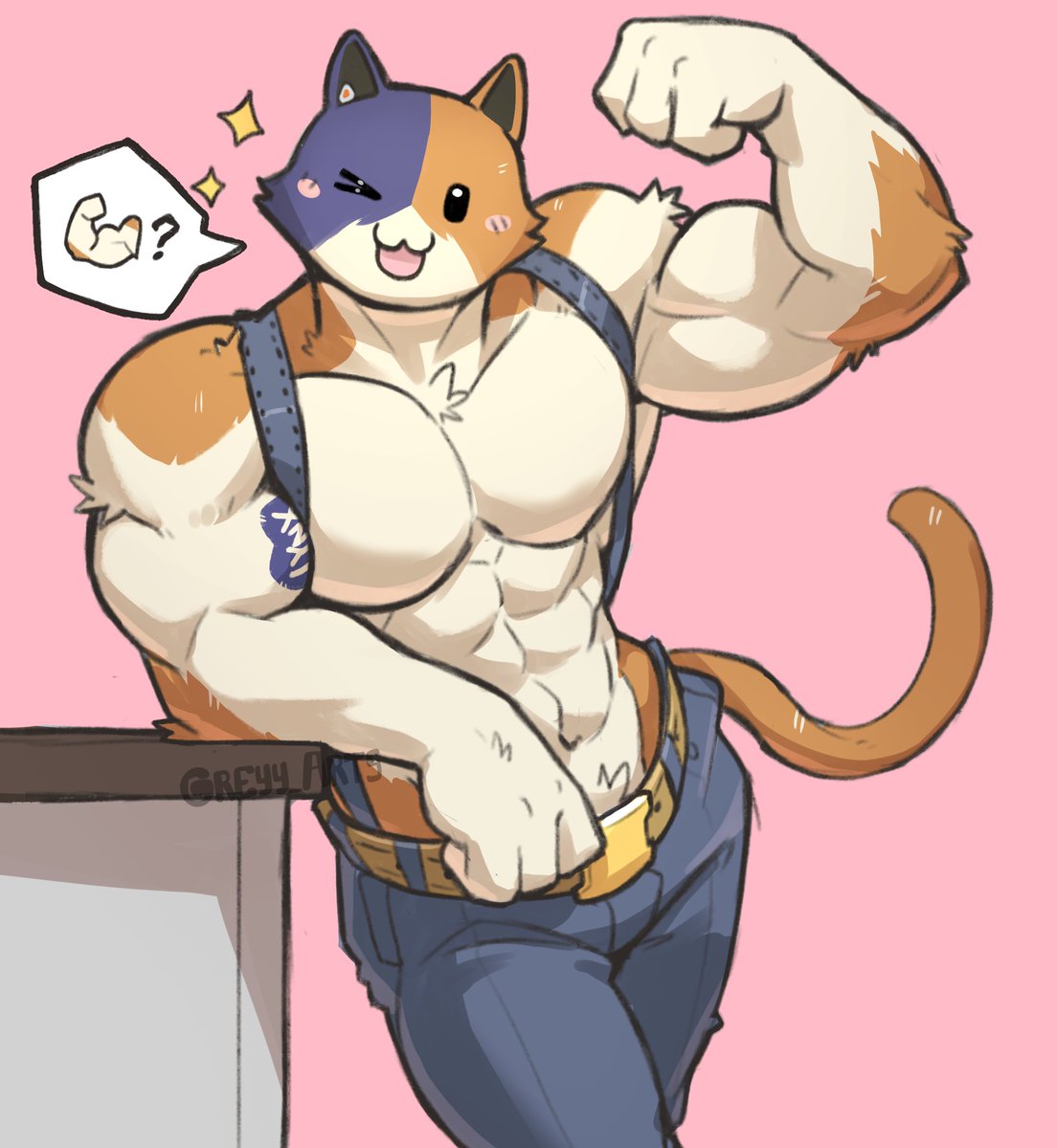 greyy_arts's tweet image. fornai meowscles