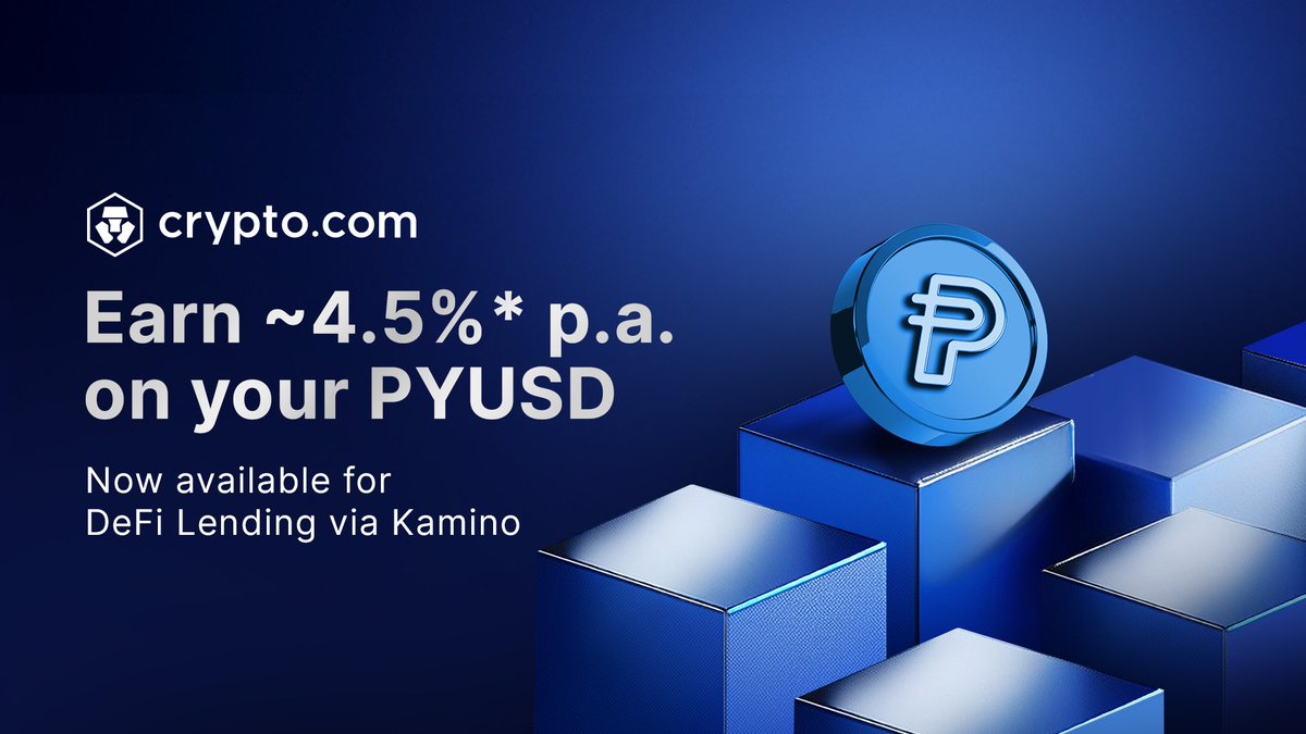 🆕 $PYUSD has been added to DeFi Lending in the https://t.co/hcDm4vdblb App  ✓ Lend out $PYUSD on @KaminoFinance ✓ Receive rewards up to 3 times a week  Start Now 👇 https://t.co/3Vqyl3aCX3 *Yields