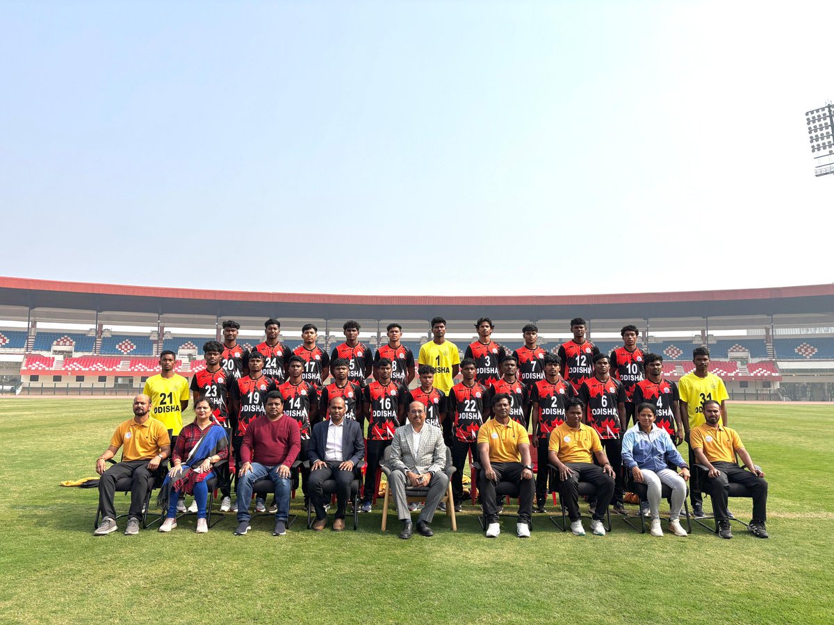 sports_odisha's tweet photo. The Sports Odisha Team is all set to compete in the Reliance Foundation Development League (RFDL) Season 5 – Rest of India 2 Regional Qualifiers, scheduled to be held in Jamshedpur from 31 December 2025 to 8 January 2026. ⚽

On behalf of the DSYS, Commissioner-cum-Secretary Sri Sachin R. Jadhav, IAS met the team, unveiled the official jersey and extended his best wishes ahead of the tournament.

#OdishaForFootball