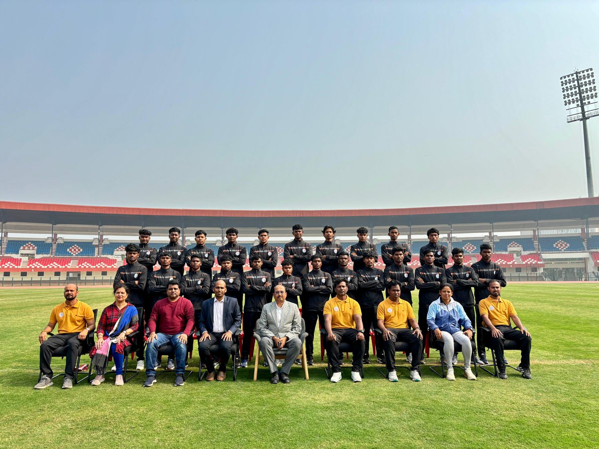 sports_odisha's tweet photo. The Sports Odisha Team is all set to compete in the Reliance Foundation Development League (RFDL) Season 5 – Rest of India 2 Regional Qualifiers, scheduled to be held in Jamshedpur from 31 December 2025 to 8 January 2026. ⚽

On behalf of the DSYS, Commissioner-cum-Secretary Sri Sachin R. Jadhav, IAS met the team, unveiled the official jersey and extended his best wishes ahead of the tournament.

#OdishaForFootball
