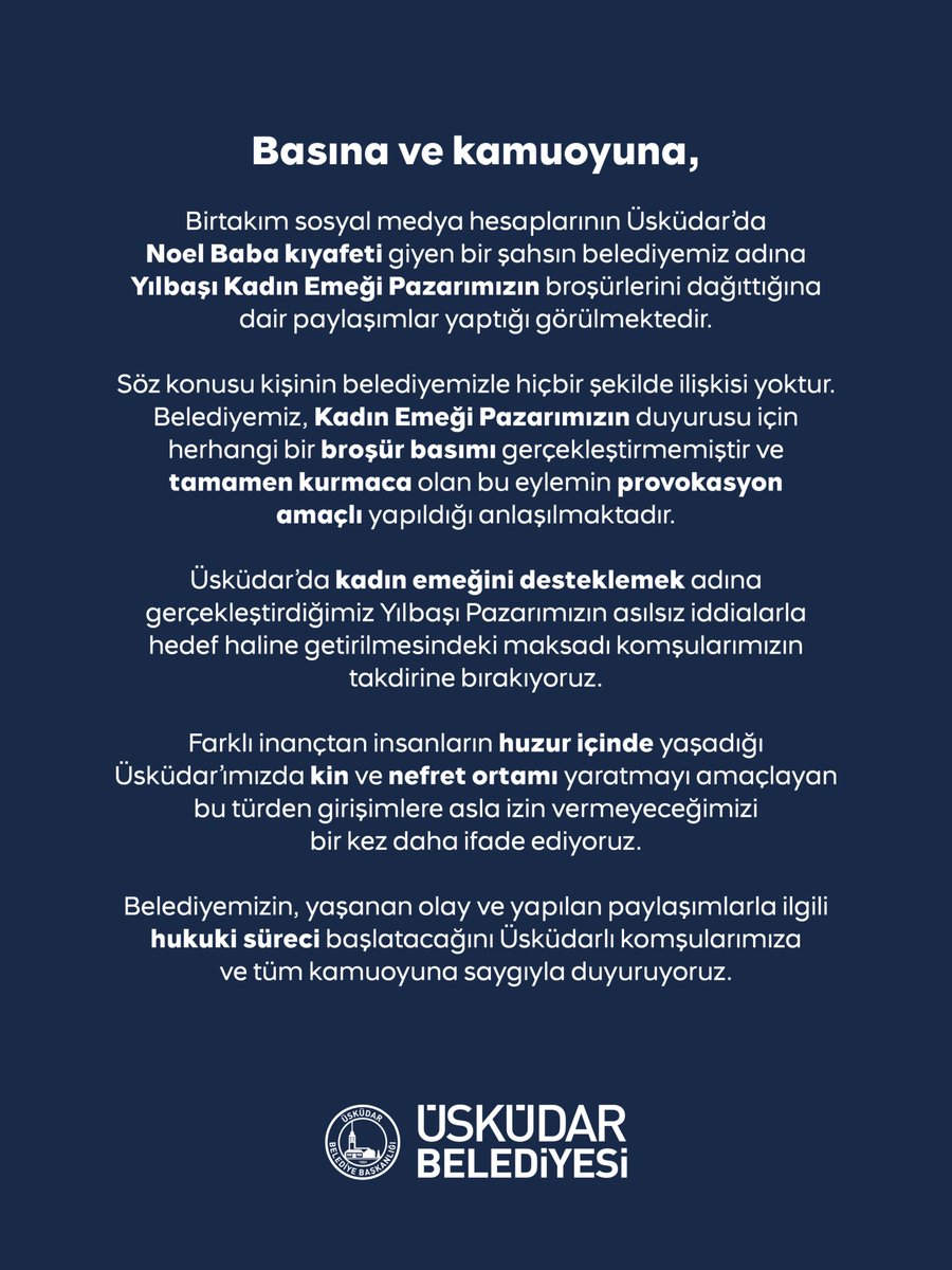 uskudarbld's tweet image. Basına ve kamuoyuna,